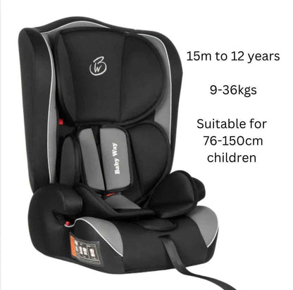 Baby Way NZ ComFit portable and convertible booster car seat for babies and toddlers, with adjustable features and safety padding.