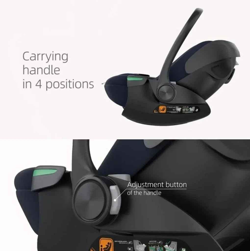 Baby Way NZ Crown i-Size Capsule Car Seat in olive with reclining feature and 6-level adjustable headrest for babies and toddlers.