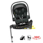 Olive Crown i-Size reclining capsule car seat with ISOFIX base for babies and toddlers, 360-degree rotating for easy access.