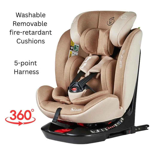 Defender i-Size 360 Rotating and Convertible Car Seat with ISOFIX and Top Tether - BEIGE