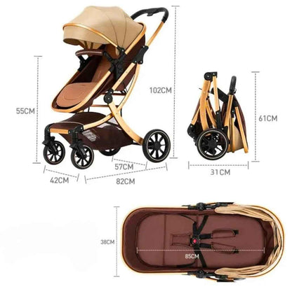 Baby Way NZ 2-in-1 convertible bassinet stroller in black, featuring a multifunctional two-way design for infants and toddlers.
