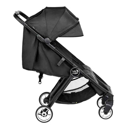 Baby Jogger City Tour 2 Compact Double Stroller in Pitch Black, lightweight double stroller for infants and toddlers.