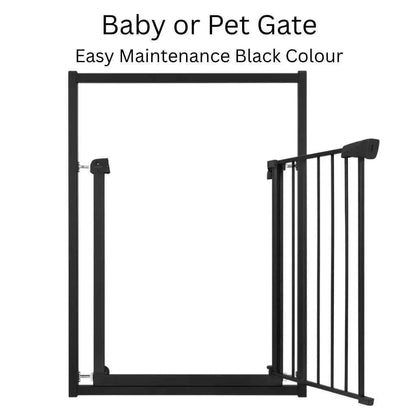 Grey Baby Way NZ safety gate for baby and pets, fits 75-84 cm doors, secure barrier with easy installation