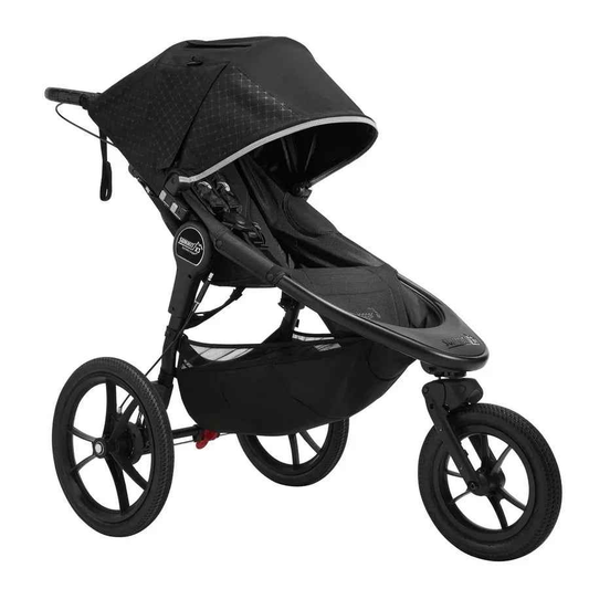 Baby Jogger Summit X3 jogging stroller in sleek midnight black with adjustable handlebar and all-terrain wheels.