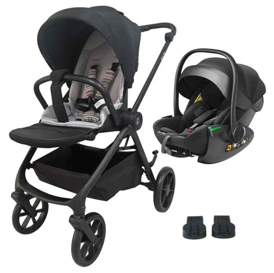 Baby Way NZ Crown Y Luxury Travel System with reversible stroller and reclining i-Size capsule for comfortable infant travel.