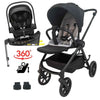 Crown Y Luxury Travel System - Reversible Stroller + Reclining i-Size Capsule + Rotating ISOFIX Base
