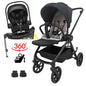 Baby Way NZ Crown Y Luxury Travel System with reversible stroller, reclining i-Size capsule, and rotating ISOFIX base for infants.