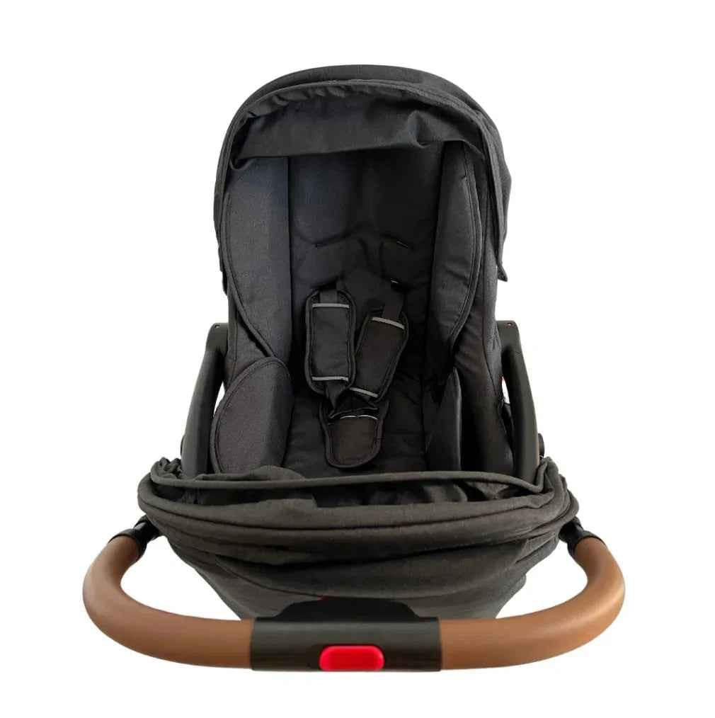 Baby Way NZ The Glide compact travel stroller and capsule car seat combo with pull handle, suitable for convenient travel.