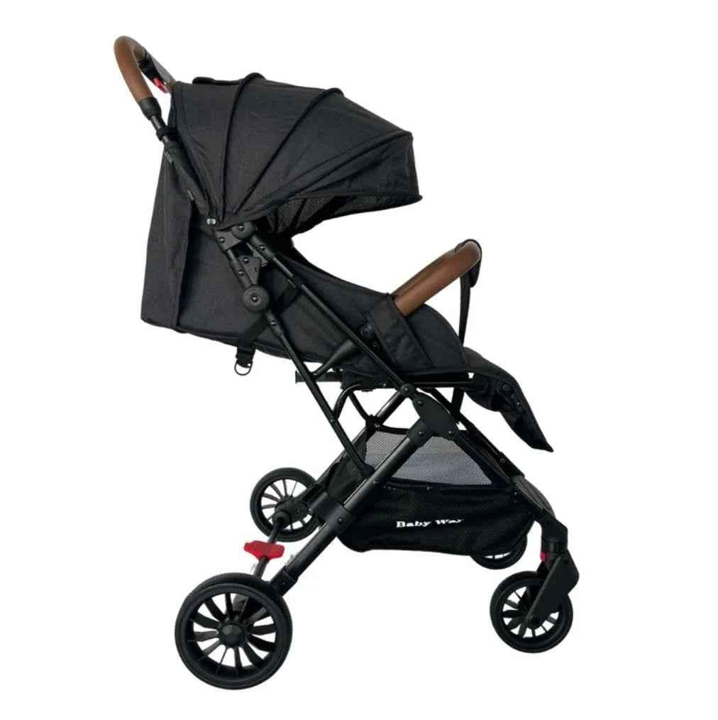 Baby Way NZ The Glide compact travel stroller with capsule car seat combo, featuring a pull handle and lightweight design.