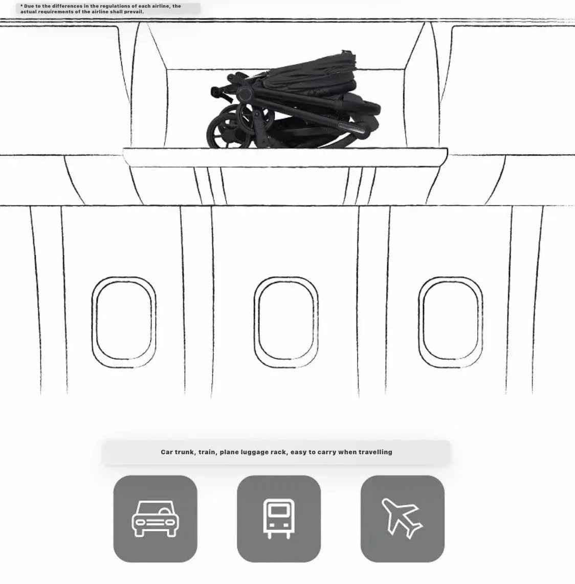 Baby Way NZ The Glide compact travel stroller and capsule car seat combo with pull handle, lightweight and easy to fold.