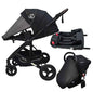 Baby Way NZ Versa 3-in-1 travel system with open bassinet stroller, capsule car seat, and sunshade set for versatile travel.