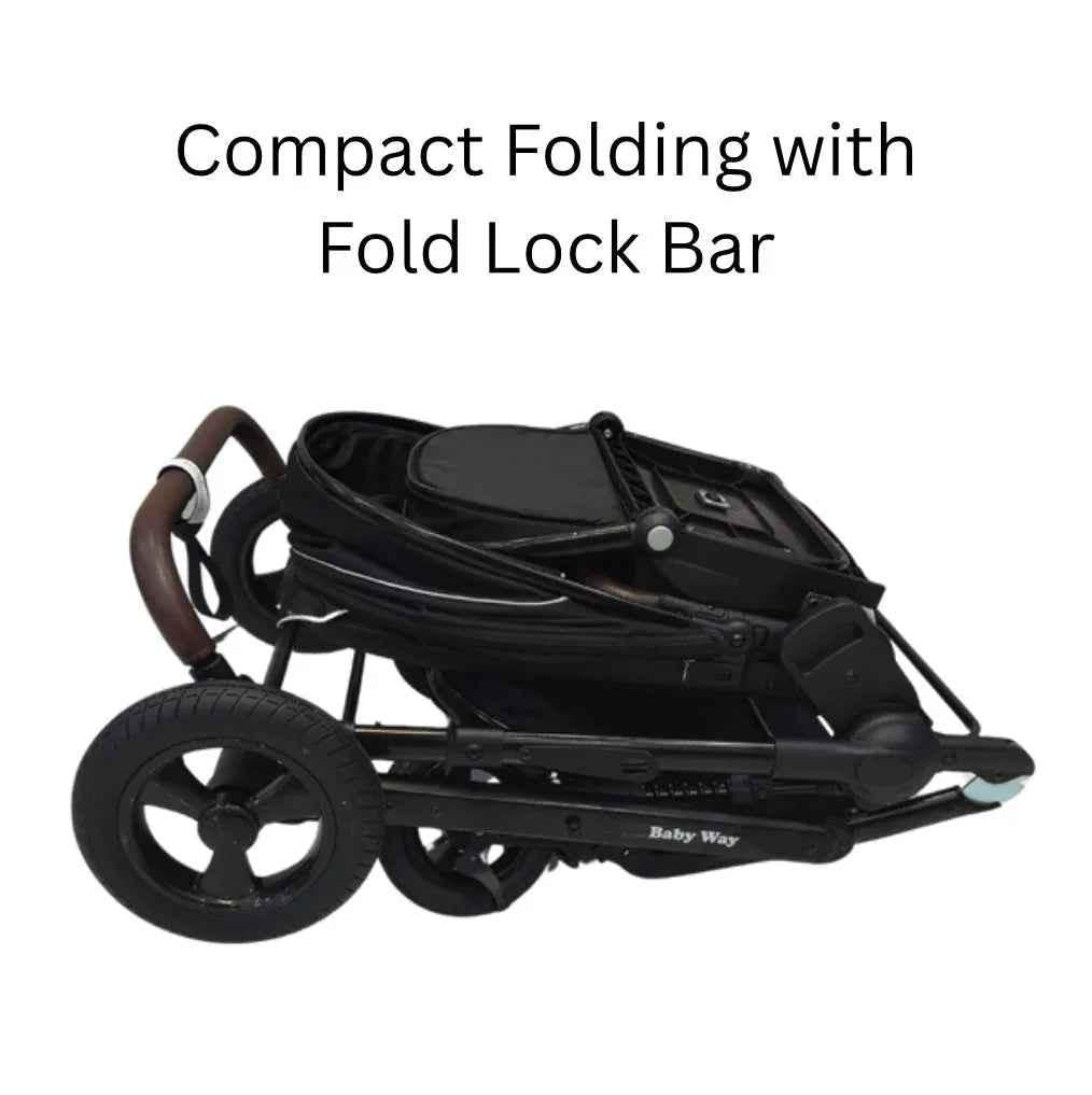 Baby Way NZ Versa 3-in-1 travel system with open bassinet stroller and capsule car seat with sunshade, designed for convenience.