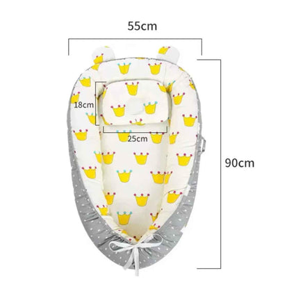 Reversible Baby Lounger with Pillow by Baby Way NZ, portable adjustable baby bed and bassinet for travel and comfort.