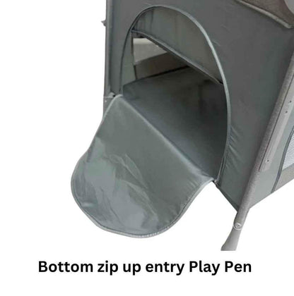 Baby Way NZ 5-in-1 portable co-sleeper bed with changing table and toy bar, ideal for travel and easy to set up.