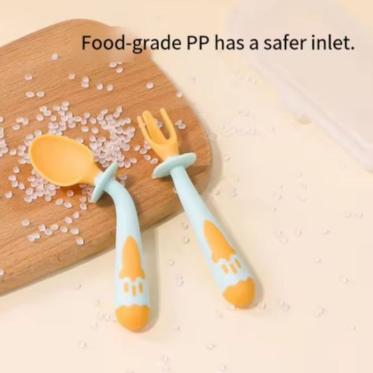Bendable Baby Fork and Spoon Set - Self-Feeding Utensils