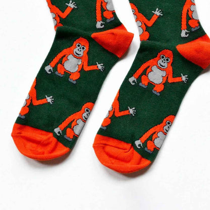 Barekind NZ Save the Orangutans bamboo crew cut socks for adults, featuring a nature-inspired design and comfortable crew length.