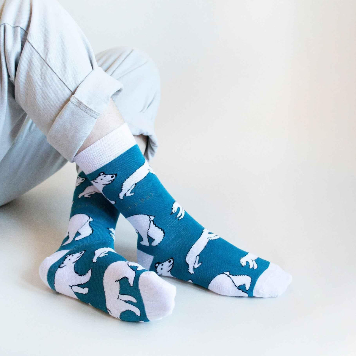 Set of three Barekind NZ Arctic Animals bamboo socks in a gift box, featuring colorful Arctic animal designs for adults.