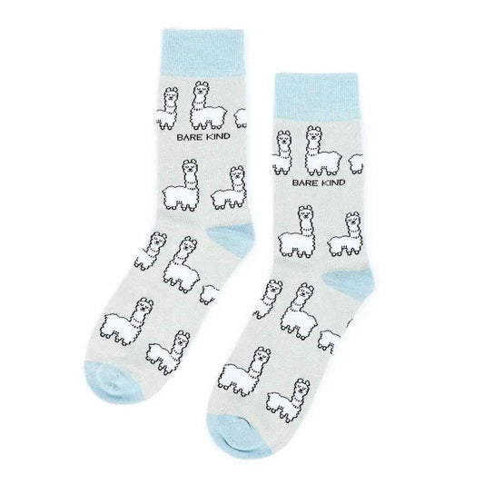 Barekind NZ Save the Alpaca bamboo socks for adults, soft and comfortable socks made from eco-friendly bamboo fibers.