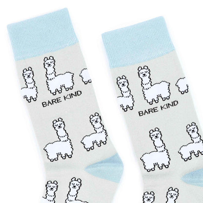 Barekind NZ bamboo socks featuring alpaca design, comfortable adult socks made from sustainable bamboo material.