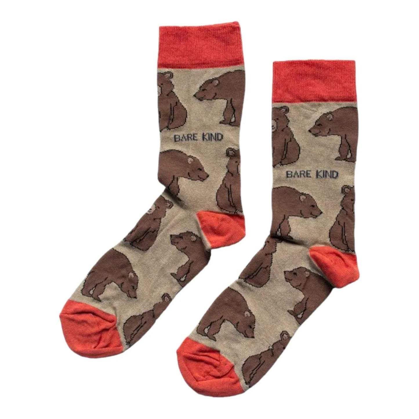 Barekind NZ Save the Bears bamboo socks for adults, featuring a cozy sock design with bear illustrations on soft bamboo material.
