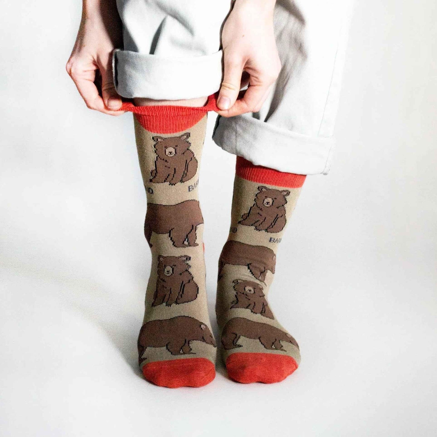 Barekind NZ Save the Bears bamboo socks for adults, featuring a cozy sock design with bear-themed graphics.