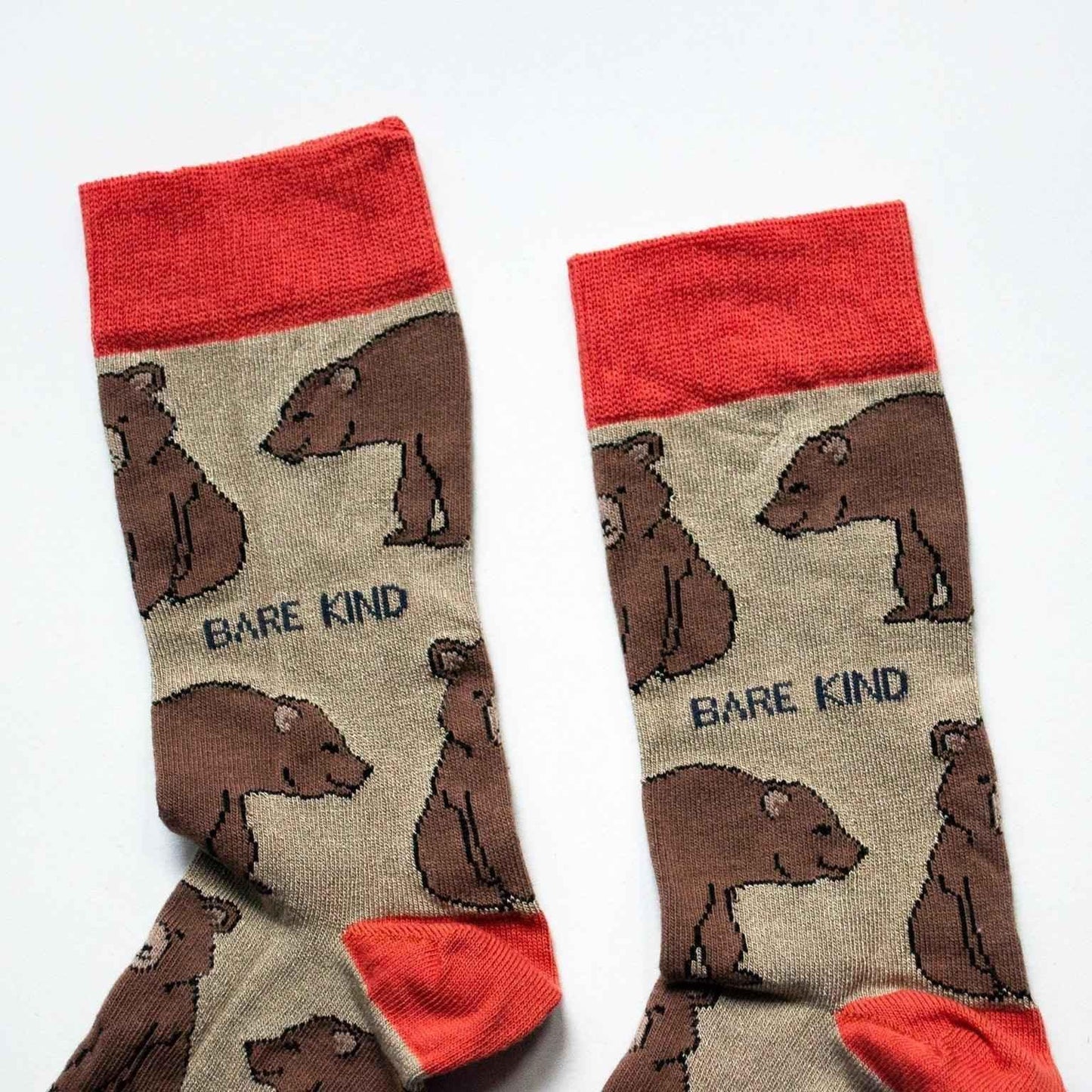 Barekind NZ bamboo socks featuring bear design, comfortable adult socks made from sustainable bamboo material.