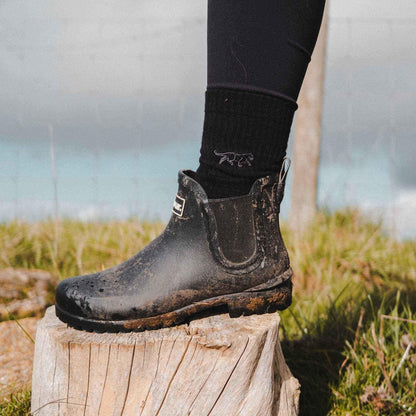 Barekind NZ black ribbed bamboo socks featuring a Save the Black Panthers design, designed for adult UK sizes 4-7.