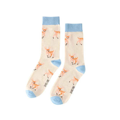 Barekind NZ bamboo socks featuring a Save the Deer design, ideal for adults, with eco-friendly, soft, and comfortable fabric.