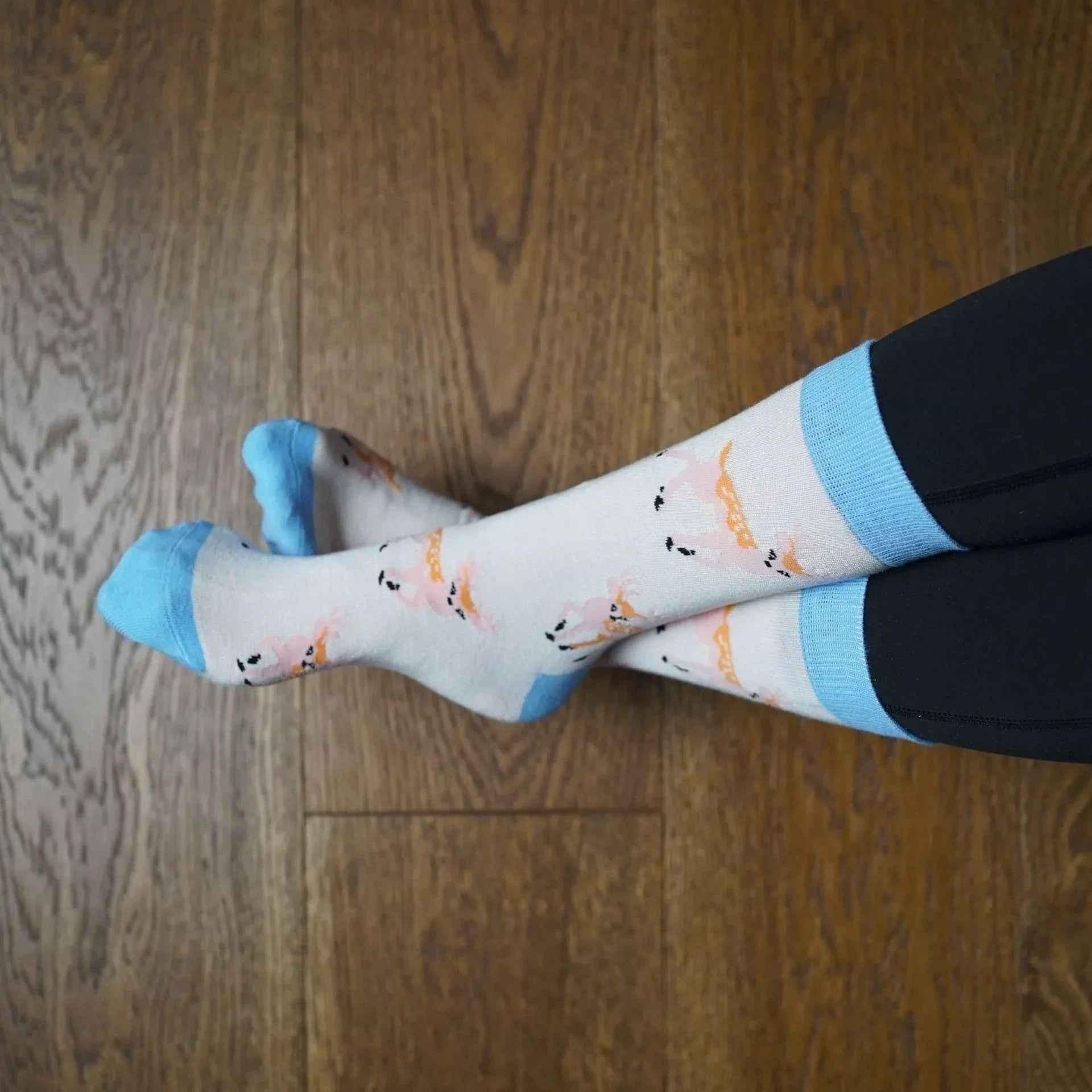Barekind NZ bamboo socks featuring a "Save the Deer" design, suitable for adults with size 4-7, eco-friendly and comfortable.