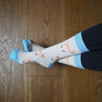 Barekind NZ bamboo socks featuring a "Save the Deer" design, suitable for adults with size 4-7, eco-friendly and comfortable.