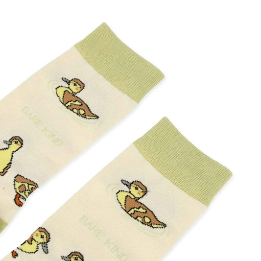 Barekind NZ bamboo socks featuring Save the Ducklings design, soft and eco-friendly fabric for adult wear.
