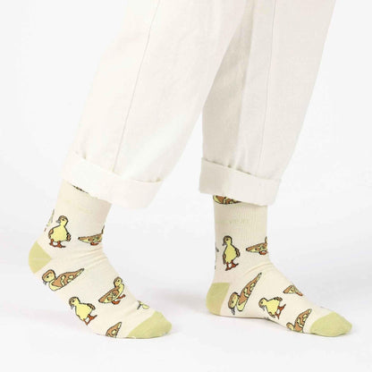 Barekind NZ bamboo socks featuring playful duckling design, soft and comfortable socks for adults.