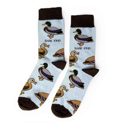Barekind NZ bamboo socks featuring Save the Ducks design, adult size 4-7, comfortable and eco-friendly socks for everyday wear.