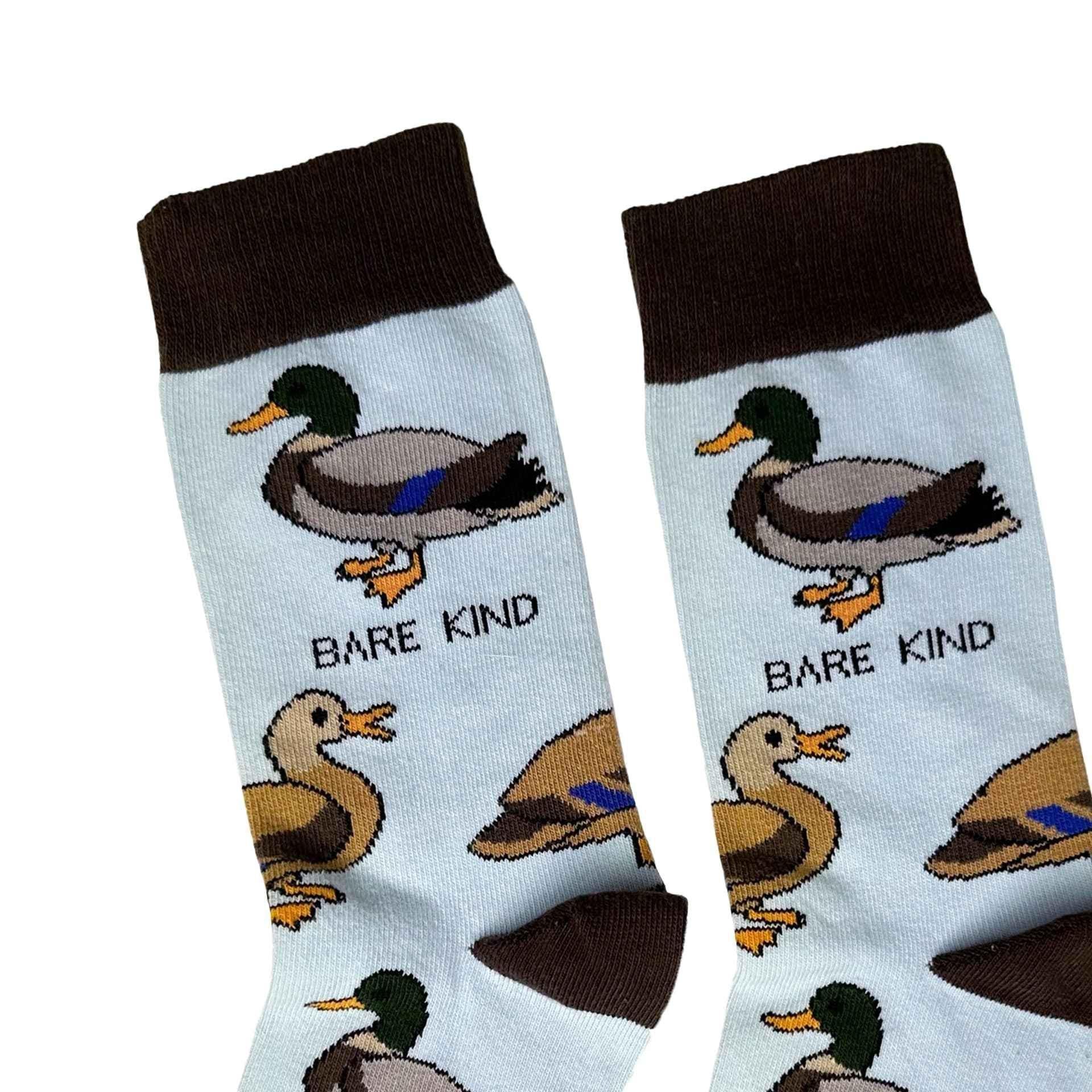 Barekind NZ Save the Ducks bamboo socks for adults featuring duck-themed design, made from eco-friendly bamboo material.