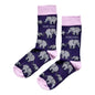 Barekind NZ bamboo socks featuring Save the Elephants design, adult size 4-7, with eco-friendly bamboo material and elephant print.