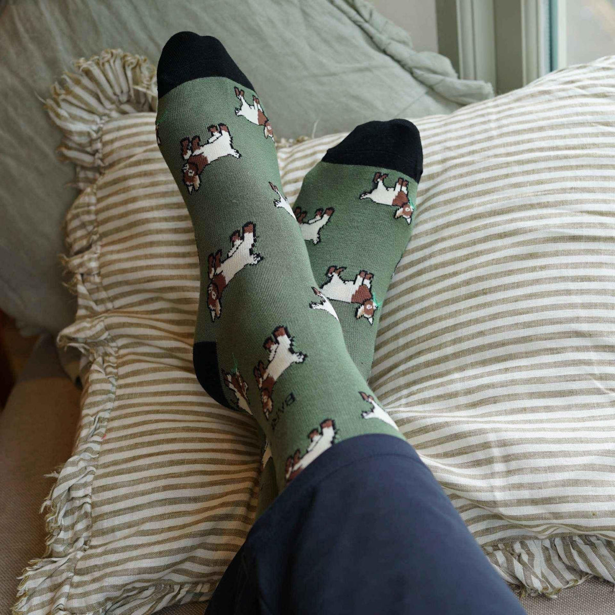 Barekind NZ Save the Goats bamboo socks for adults, featuring eco-friendly bamboo fabric and goat-themed design.