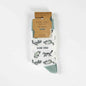 Barekind NZ bamboo socks featuring a green cat design, adult size 4-7, comfortable and eco-friendly footwear.