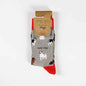 Barekind NZ bamboo socks featuring a grey dog design, comfortable and eco-friendly socks for adults.