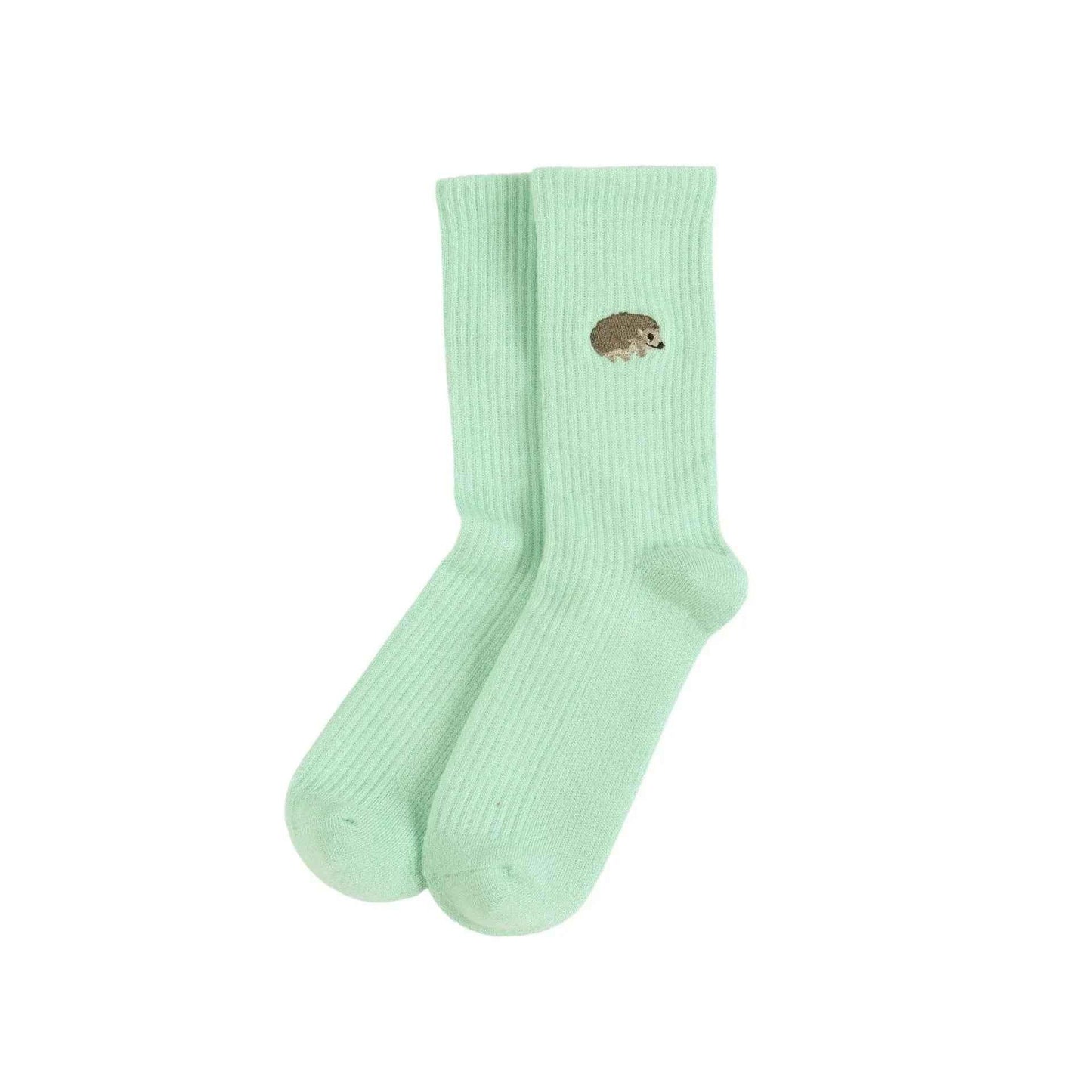 Barekind NZ Save the Hedgehog ribbed bamboo socks for adults, featuring a cozy knit pattern and eco-friendly bamboo material.