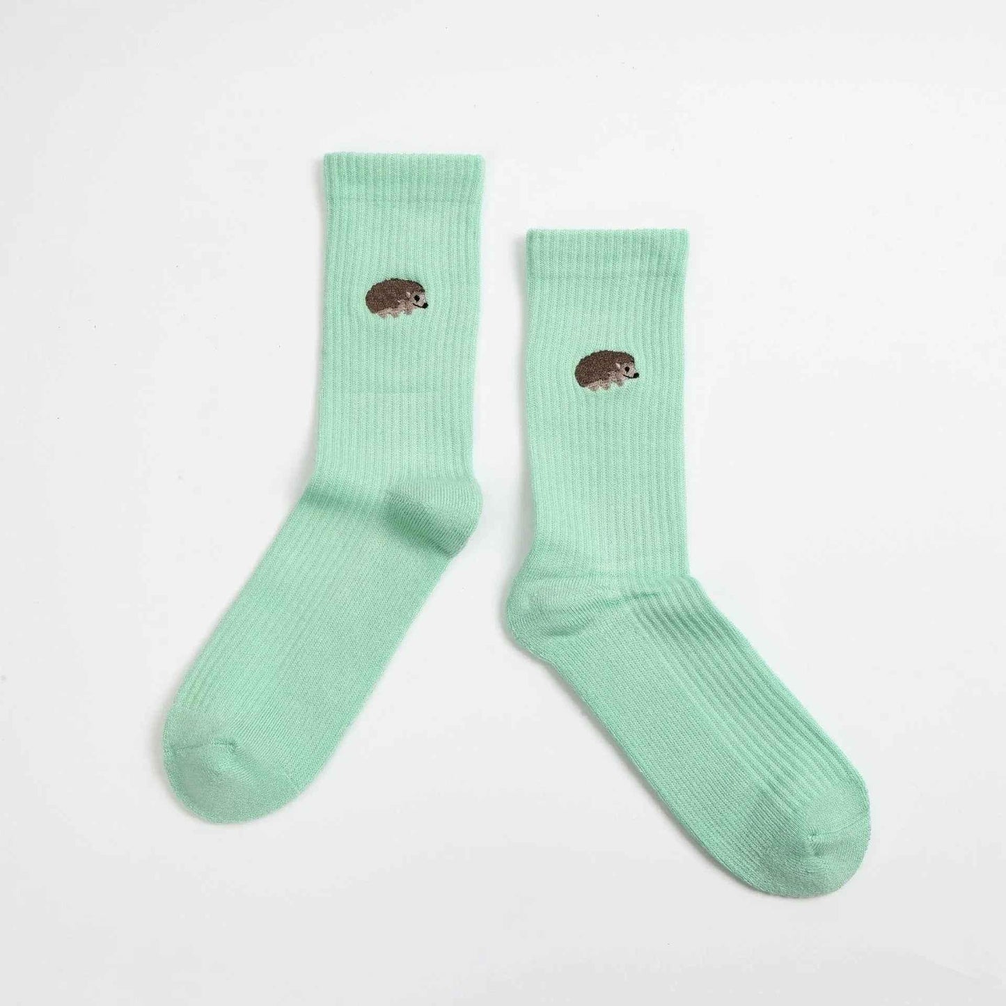 Barekind NZ Save the Hedgehog ribbed bamboo socks for adults, featuring a cozy design and natural bamboo material.