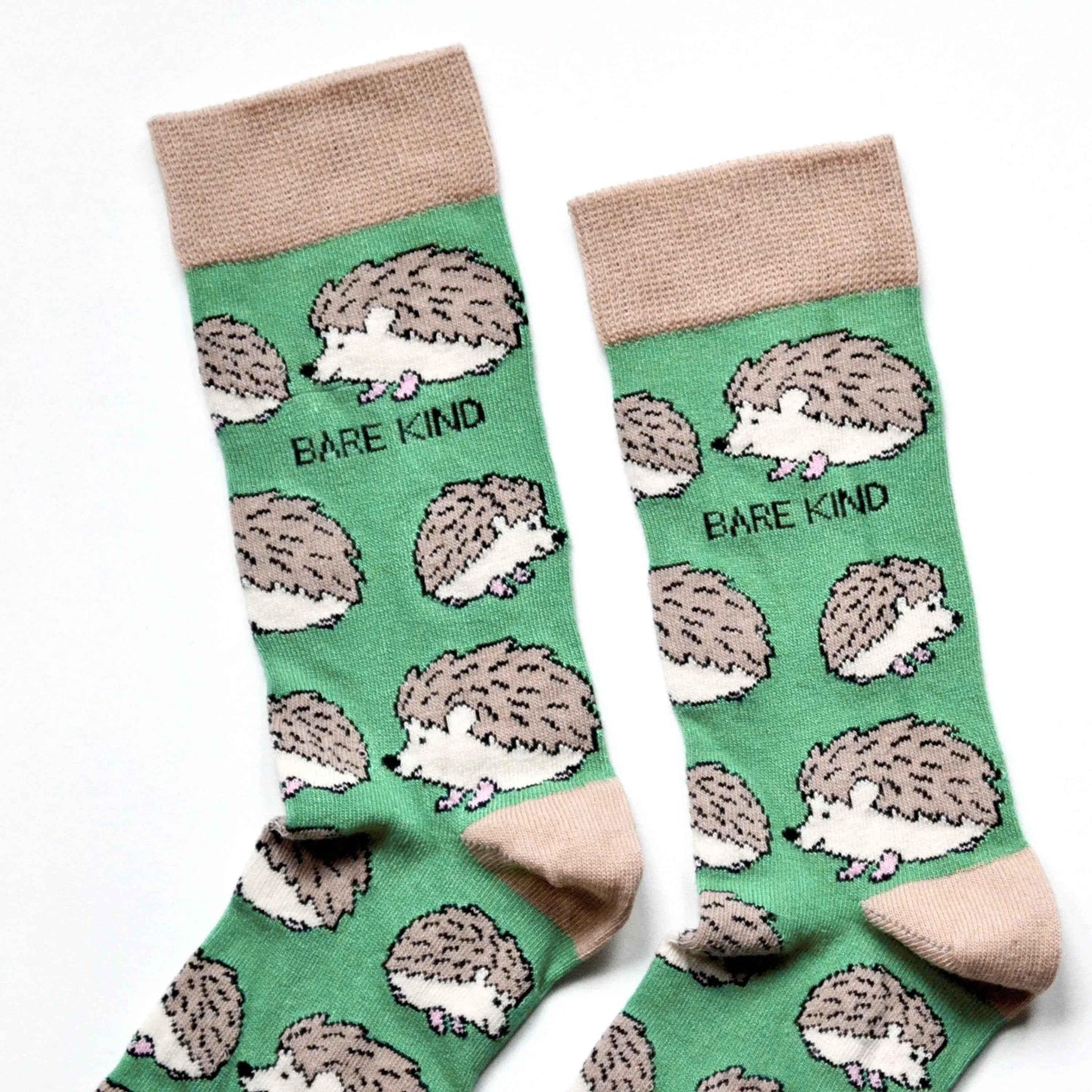 Barekind NZ bamboo socks for adults featuring a Save the Hedgehogs design, soft and eco-friendly footwear.