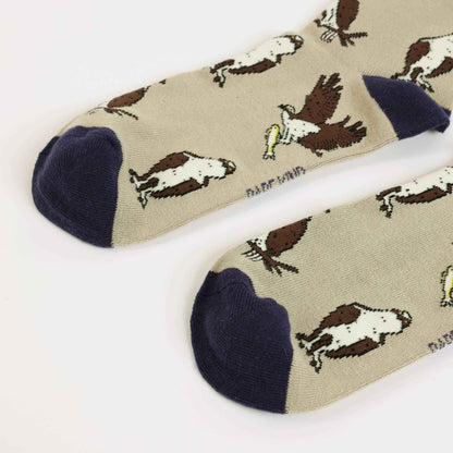 Barekind NZ bamboo socks for adults featuring Save the Osprey design, made from eco-friendly bamboo material.