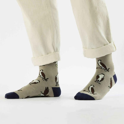 Barekind NZ Save the Osprey bamboo socks for adults, featuring eco-friendly bamboo material and a comfortable fit.