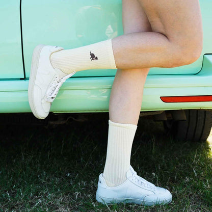 Barekind NZ Save the Otter ribbed bamboo socks for adults, comfortable and eco-friendly socks featuring otter design.
