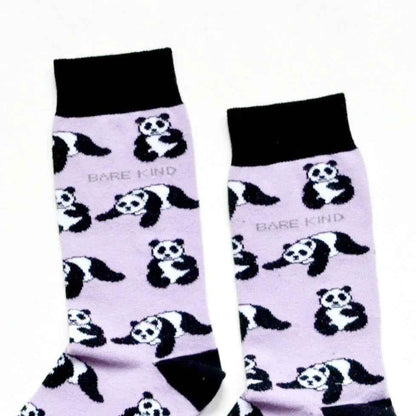 Barekind NZ bamboo socks featuring panda designs, adult size 4-7, eco-friendly and comfortable for everyday wear.