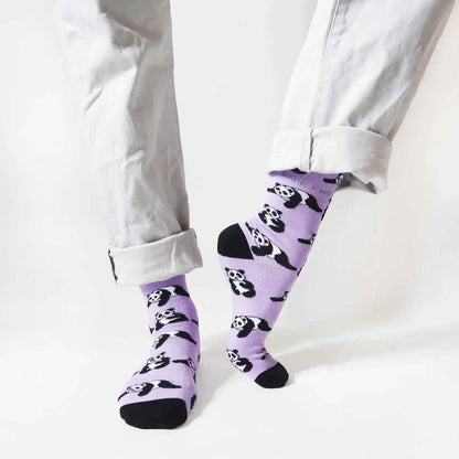 Barekind NZ bamboo socks featuring a panda design, adult size 4-7, eco-friendly and comfortable for everyday wear.