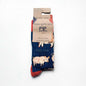 Barekind NZ Save the Pigs bamboo socks for adults, featuring pig illustrations and eco-friendly bamboo material.