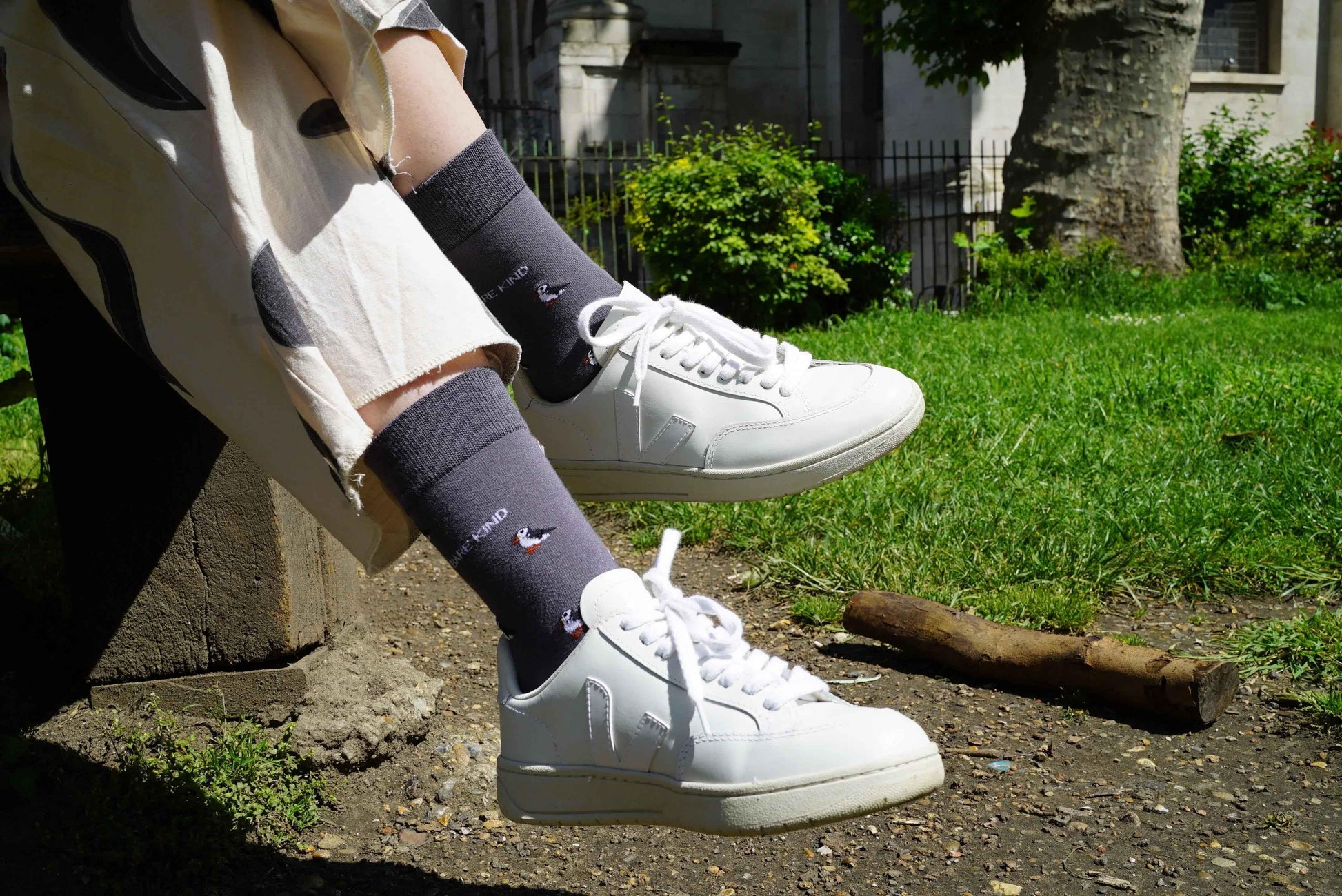 Barekind NZ Save the Puffin small motif bamboo socks for adults, featuring puffin design on comfortable, eco-friendly socks.