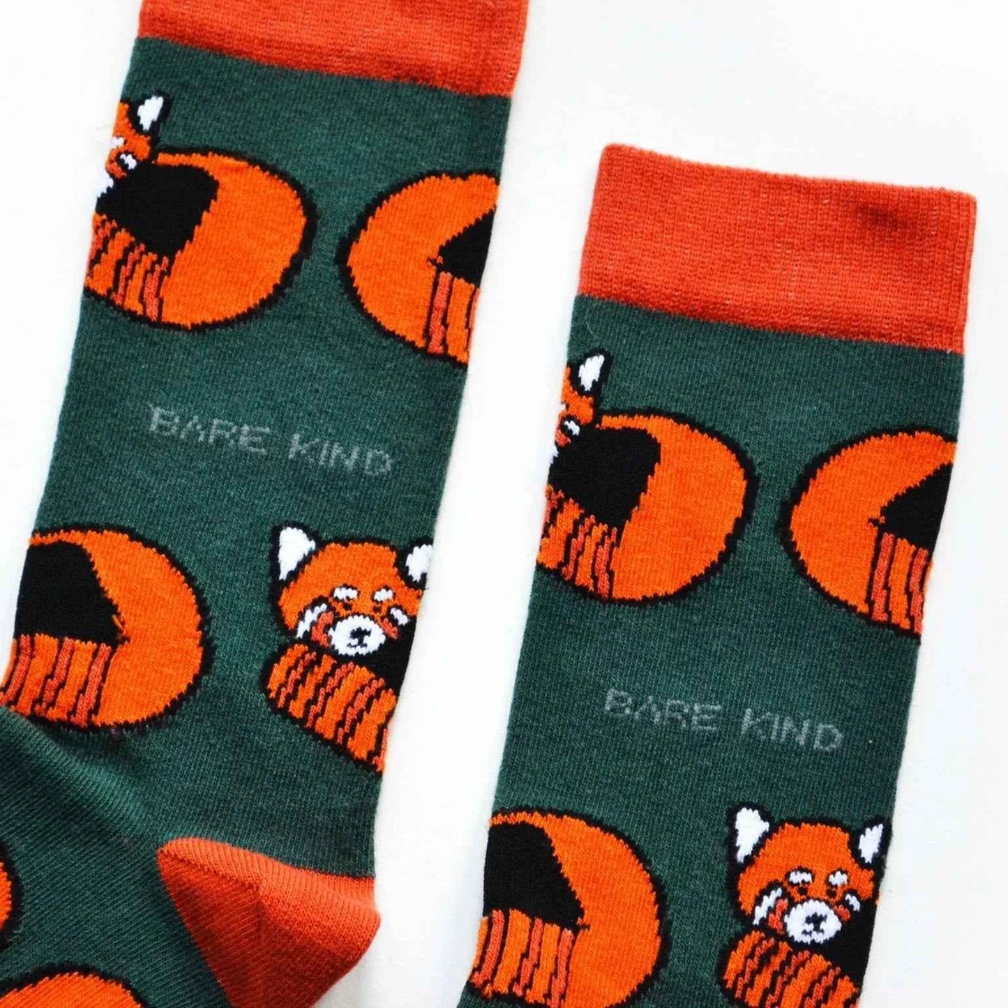 Barekind NZ bamboo socks featuring Red Pandas design, comfortable adult socks for eco-friendly style and everyday wear.