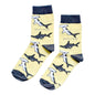 Barekind NZ Save the Sharks Bamboo Socks for adults, featuring shark designs on eco-friendly bamboo fabric.